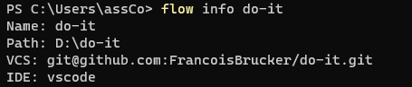 The info command of the tool